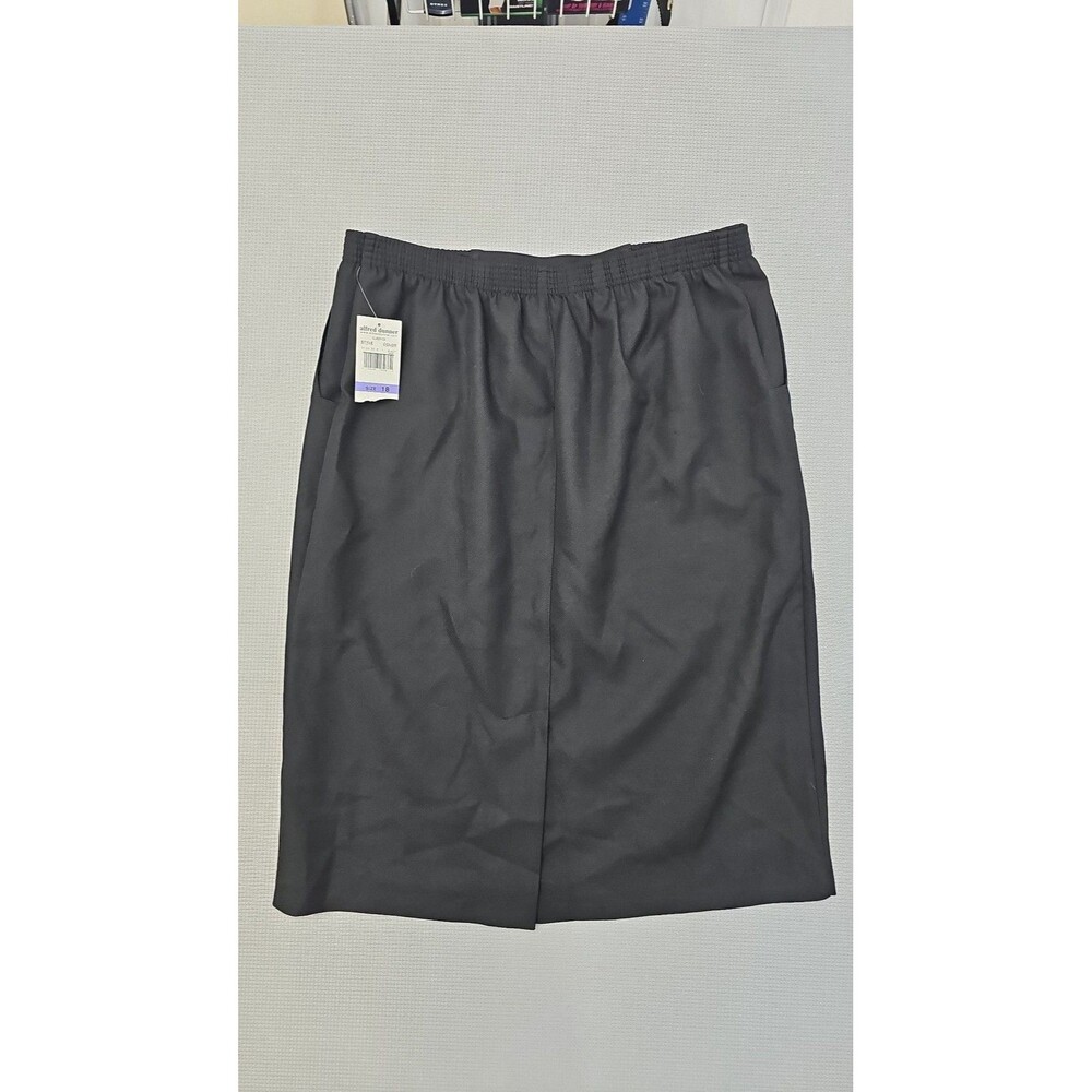 Alfred Dunner Classics Black Pull-On Elastic Waist Career Skirt NWT Size 18